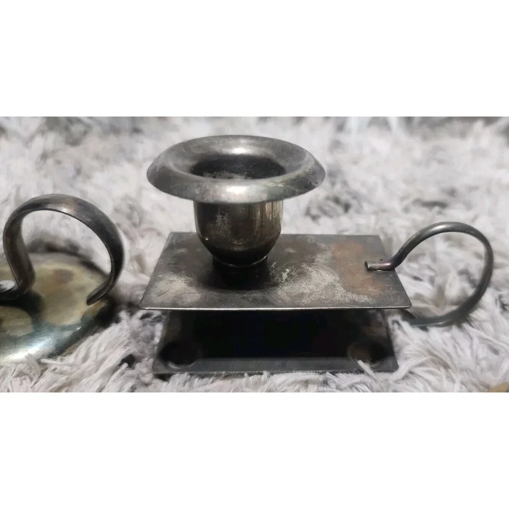 Vintage 3pc Brass‎ Candlestick Holder, Matchstick & Snuffer
